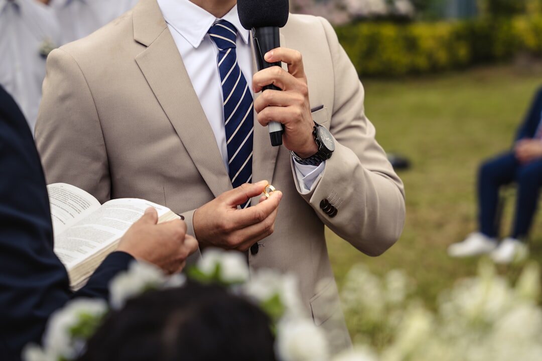 person practicing speech